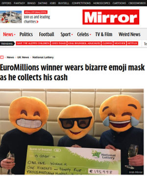 Emoji mask lottery winners