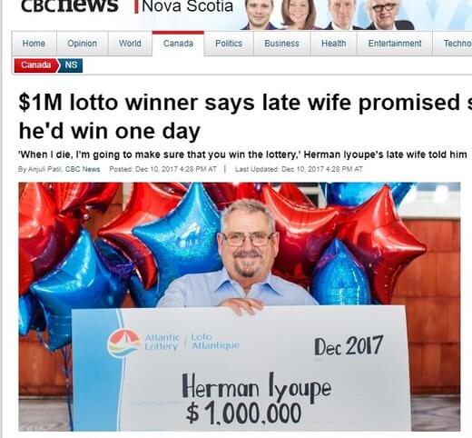 Man Attributes Lotto Win To Wife's Promise