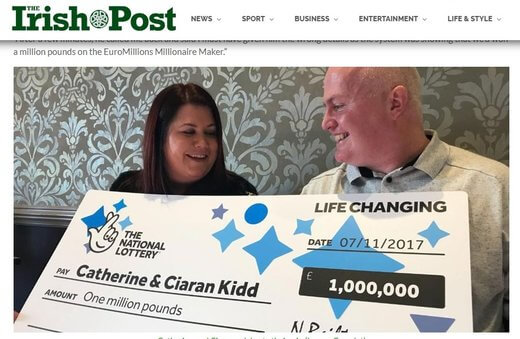 Irish Couple Post Euromillions Lottery Win
