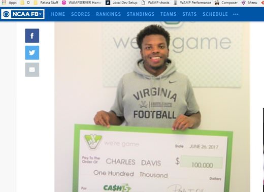 Virginia Athlete Wins $100,000