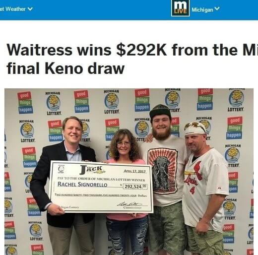 Waitress Wins $292K Lotto Prize